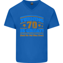 70th Birthday Turning 70 Is Great Year Old Mens V-Neck Cotton T-Shirt Royal Blue