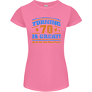 70th Birthday Turning 70 Is Great Year Old Womens Petite Cut T-Shirt Azalea