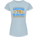 70th Birthday Turning 70 Is Great Year Old Womens Petite Cut T-Shirt Light Blue