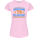 70th Birthday Turning 70 Is Great Year Old Womens Petite Cut T-Shirt Light Pink