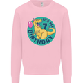 7th Birthday Dinosaur T-Rex 7 Year Old Kids Sweatshirt Jumper Light Pink