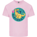 7th Birthday Dinosaur T-Rex 7 Year Old Kids T-Shirt Childrens Light Pink