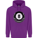 8-Ball Skull Pool Player 9-Ball Mens 80% Cotton Hoodie Purple