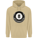 8-Ball Skull Pool Player 9-Ball Mens 80% Cotton Hoodie Sand