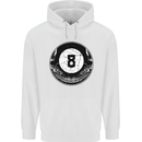 8-Ball Skull Pool Player 9-Ball Mens 80% Cotton Hoodie White