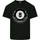 8-Ball Skull Pool Player 9-Ball Mens Cotton T-Shirt Tee Top Black