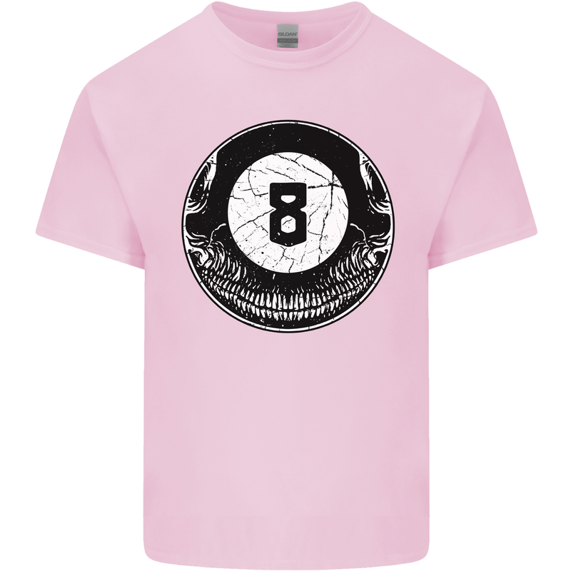 8-Ball Skull Pool Player 9-Ball Mens Cotton T-Shirt Tee Top Light Pink