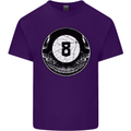 8-Ball Skull Pool Player 9-Ball Mens Cotton T-Shirt Tee Top Purple