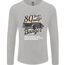 80 Year Old Banger Birthday 80th Year Old Mens Long Sleeve T-Shirt Sports Grey
