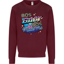 80s Baby 90s Made Me Music Pop Rock Kids Sweatshirt Jumper Maroon