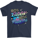 80s Baby 90s Made Me Music Pop Rock Mens T-Shirt 100% Cotton Navy Blue