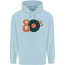 80s Music Vinyl Record Decks Turntable Childrens Kids Hoodie Light Blue