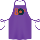 80s Music Vinyl Record Decks Turntable Cotton Apron 100% Organic Purple