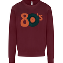 80s Music Vinyl Record Decks Turntable Kids Sweatshirt Jumper Maroon