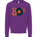 80s Music Vinyl Record Decks Turntable Kids Sweatshirt Jumper Purple