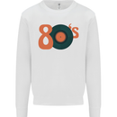 80s Music Vinyl Record Decks Turntable Kids Sweatshirt Jumper White
