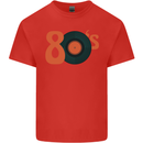 80s Music Vinyl Record Decks Turntable Kids T-Shirt Childrens Red