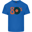 80s Music Vinyl Record Decks Turntable Kids T-Shirt Childrens Royal Blue