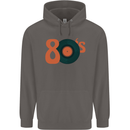 80s Music Vinyl Record Decks Turntable Mens 80% Cotton Hoodie Charcoal