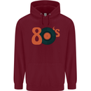 80s Music Vinyl Record Decks Turntable Mens 80% Cotton Hoodie Maroon