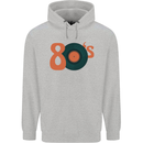 80s Music Vinyl Record Decks Turntable Mens 80% Cotton Hoodie Sports Grey