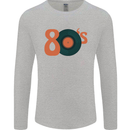 80s Music Vinyl Record Decks Turntable Mens Long Sleeve T-Shirt Sports Grey