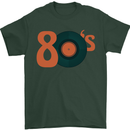 80s Music Vinyl Record Decks Turntable Mens T-Shirt 100% Cotton Forest Green
