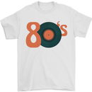 80s Music Vinyl Record Decks Turntable Mens T-Shirt 100% Cotton White
