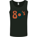 80s Music Vinyl Record Decks Turntable Mens Vest Tank Top Black