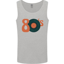80s Music Vinyl Record Decks Turntable Mens Vest Tank Top Sports Grey