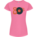80s Music Vinyl Record Decks Turntable Womens Petite Cut T-Shirt Azalea