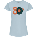 80s Music Vinyl Record Decks Turntable Womens Petite Cut T-Shirt Light Blue