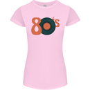 80s Music Vinyl Record Decks Turntable Womens Petite Cut T-Shirt Light Pink