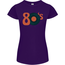 80s Music Vinyl Record Decks Turntable Womens Petite Cut T-Shirt Purple