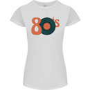 80s Music Vinyl Record Decks Turntable Womens Petite Cut T-Shirt White
