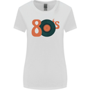 80s Music Vinyl Record Decks Turntable Womens Wider Cut T-Shirt White