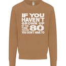 80th Birthday 80 Year Old Don't Grow Up Funny Mens Sweatshirt Jumper Caramel Latte