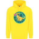 8th Birthday Dinosaur T-Rex 8 Year Old Childrens Kids Hoodie Yellow