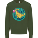 8th Birthday Dinosaur T-Rex 8 Year Old Kids Sweatshirt Jumper Forest Green