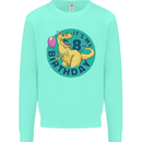 8th Birthday Dinosaur T-Rex 8 Year Old Kids Sweatshirt Jumper Peppermint
