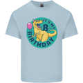 8th Birthday Dinosaur T-Rex 8 Year Old Kids T-Shirt Childrens Light Blue