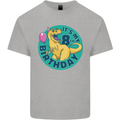 8th Birthday Dinosaur T-Rex 8 Year Old Kids T-Shirt Childrens Sports Grey