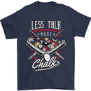 9-Ball Pool Less Talk More Chalk Funny Mens T-Shirt 100% Cotton Navy Blue
