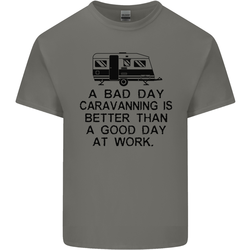 A Bad Day Caravanning Caravan Funny Mens Cotton T-Shirt Tee Top Charcoal