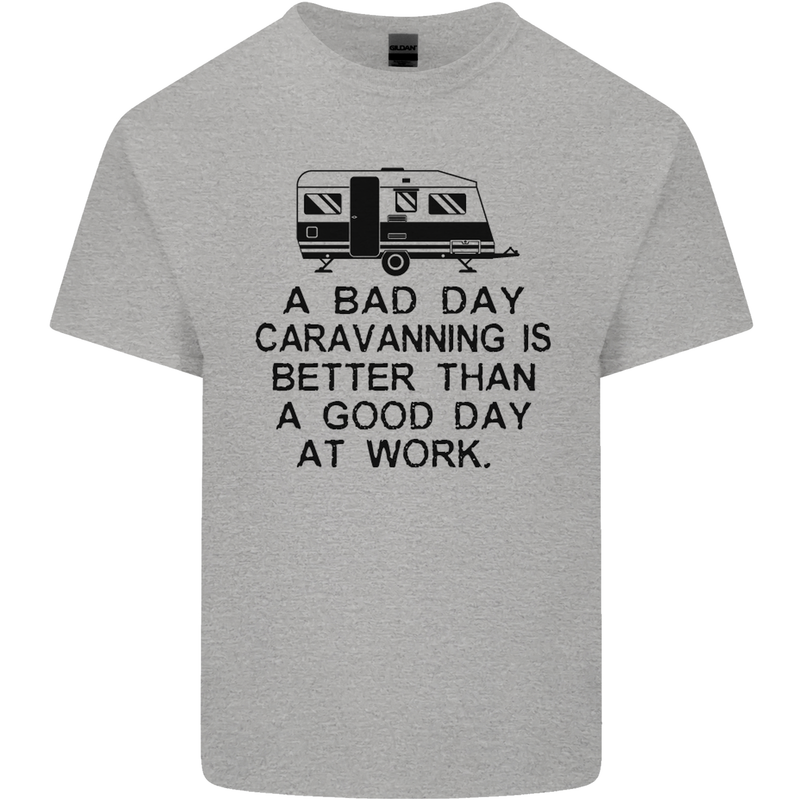 A Bad Day Caravanning Caravan Funny Mens Cotton T-Shirt Tee Top Sports Grey