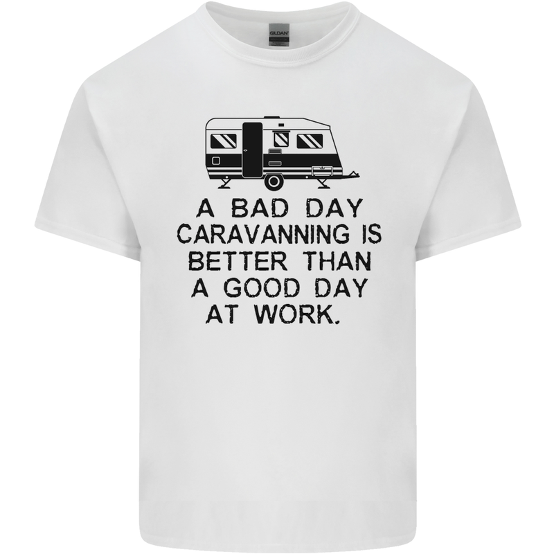 A Bad Day Caravanning Caravan Funny Mens Cotton T-Shirt Tee Top White