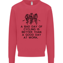 A Bad Day of Cycling Cyclist Funny Kids Sweatshirt Jumper Heliconia