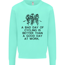 A Bad Day of Cycling Cyclist Funny Kids Sweatshirt Jumper Peppermint