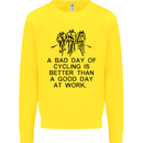 A Bad Day of Cycling Cyclist Funny Kids Sweatshirt Jumper Yellow