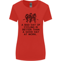 A Bad Day of Cycling Cyclist Funny Womens Wider Cut T-Shirt Red